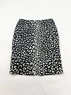 Falda para mujer White House Black Market 4 negro blanco estampado de guepardo Foto 1 de 4