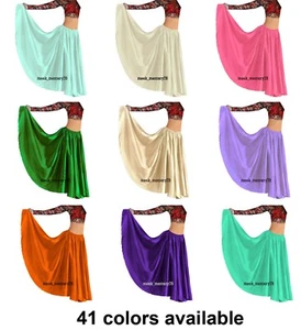 Pleated Skirt Satin Full Circe Skirt Flared Special Belly Dance Costume Robe S8 - Picture 1 of 210