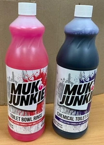 MUK Junkie Touring Wohnwagen Chemie Toilettenflüssigkeit und Schüssel Spülen 1 L Kombi - Bild 1 von 5