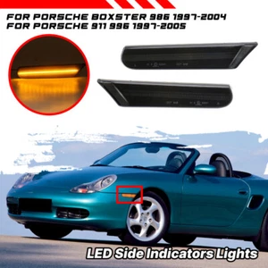 2x intermitentes laterales para Porsche 911 996 Boxster 986 1997-2005 negro - Imagen 1 de 5