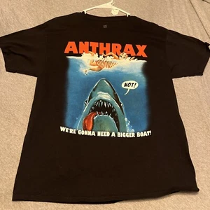 Anthrax Bigger Boat Black Shirt Mens Size L Jaws Rip Motorboat Cruise 2015 Rare - Picture 1 of 3