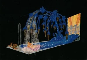 Vintage Erte Art Deco Print Un Vrai Paradis Stage Set - Picture 1 of 1