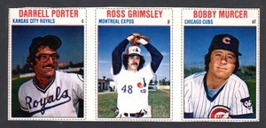 1979 HOSTESS PANEL #4 5 6 Darrell Porter / Grimsley / Bobby Murcer EX-MT A - Bild 1 von 2