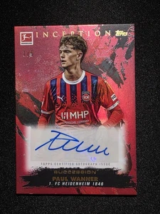 2024-25 Topps Bundesliga Inception Soccer - Paul Wanner Auto /10 Red Heidenheim - Bild 1 von 2
