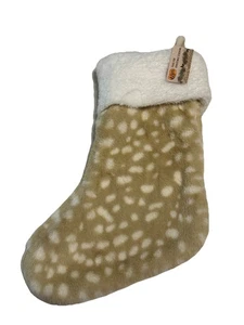 Neu mit Etikett Cracker Barrel Kunstfell Weihnachtsstrumpf TIER Hirsch Rehkitz weich Jäger - Bild 1 von 7