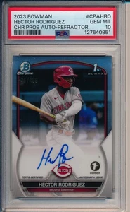 HECTOR RODRIGUEZ 2023 Bowman Refractor RC ON CARD Auto /499 PSA GEM 10 - Bild 1 von 2