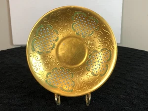 Wm Guerin Limoges France Jeweled Gold Encrusted Demitasse Saucer - Bild 1 von 8