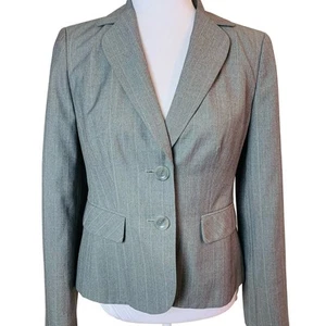 Ann Taylor Size 2 Women's Window Pane Check Blazer Jacket Gray Office Career - Picture 1 of 9