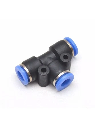 Tee Push to Connect 1/4 OD 3 Side Equal T Fitting Splitter Union Air  - Image 1 of 2