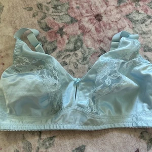Vintage BH vollflächig ungefüttert babyblau hellblau Spitze 34DD kabellos - Bild 1 von 10