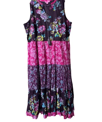 Plus Size Women’s Dress 30W  Multi Floral Maxi Tiered Flowy Boho CottageCore - Image 1 of 4