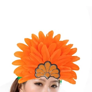 Indian Hat Feather Headdress Decorative Men Women Headpiece for Performance - Picture 1 of 32