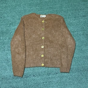 Vintage 60er Mohair Shaggy Strickjacke Gr. 34 Jean Castle braun - Bild 1 von 5