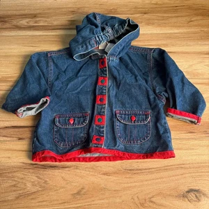 Vintage Kleinkind Denim Jeansjacke mit Kapuze 2T iN Design 100% Baumwolle - Bild 1 von 3