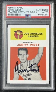JERRY WEST PSA DNA AUTH 1961 FLEER BASKETBALL REPRINT RP AUTOGRAPH AUTO 271 - Picture 1 of 2