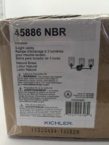 Kichler Winslow Waschtischleuchte mit 3 Lichtern 22" breit 4775NBR natürliche Messingoberfläche - Bild 1 von 3