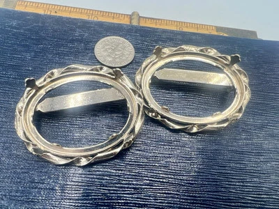 2 Pcs Silver Tone Oval Vintage Brooch Pin Back Setting Landscape Frame 30x40mm Y - Image 1 of 4