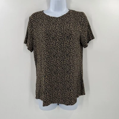 Camiseta Old Navy Nueva Con Etiquetas Luxe Cuello Redondo S Pequeña Estampado de Leopardo Suave Elastizada Foto 1 de 4