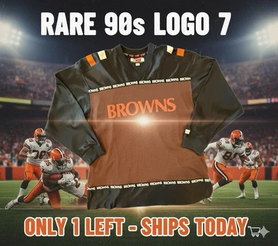 Camiseta Cleveland Browns XXL Logo Años 90 7 APUESTA Edición Especial Malla De Colección NFL Foto 1 de 4