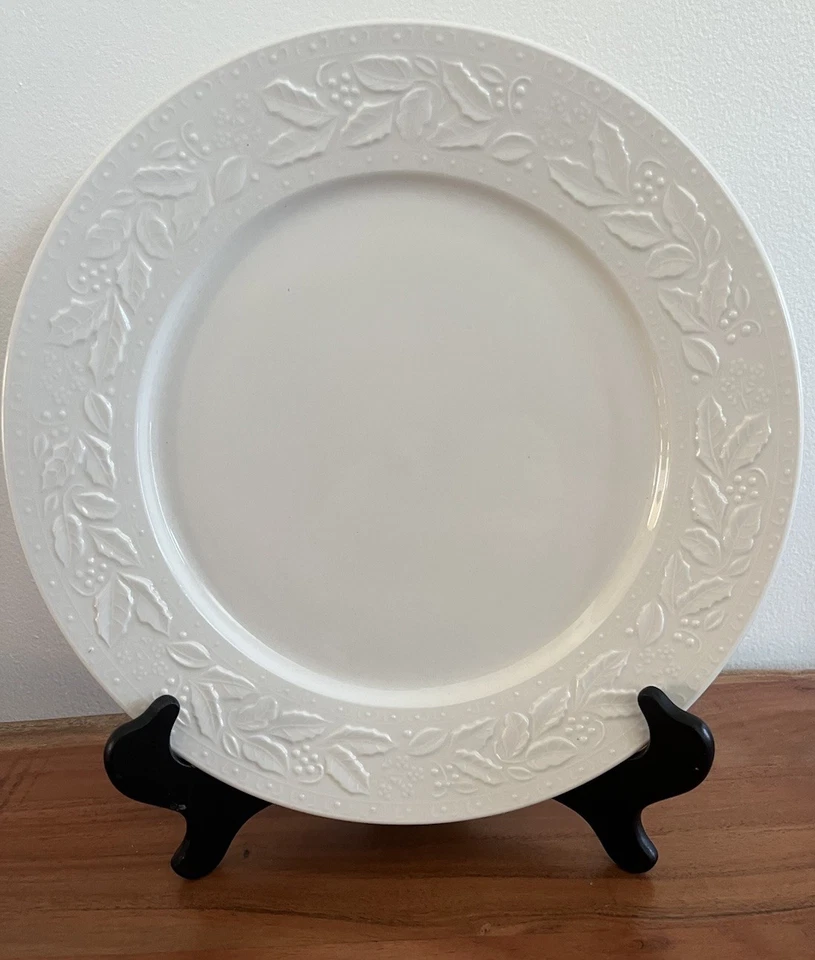 Juego de platos y tazones para servir vacaciones Lbby White acebo y bayas NAVIDAD Foto 1 de 4