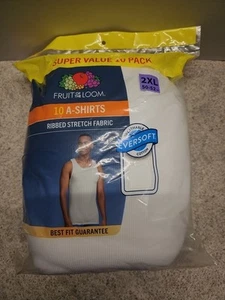 Fruit Of The Loom Men's 10 Pack A-Shirts Size 2XL - Picture 1 of 7