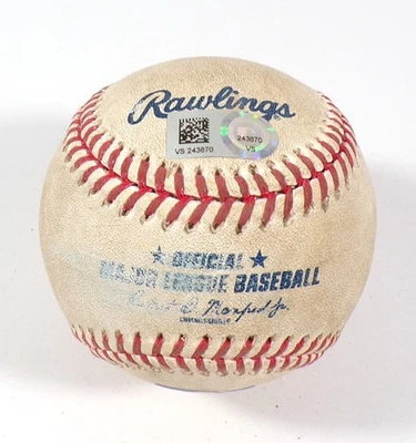 2020 Cubs @ Pirates Game-Used Baseball Ian Happ/Trevor Williams Strikes Out COA - Image 1 of 3