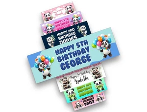Personalised Birthday Banners Panda Design Children Party Decoration kids 376 - Picture 1 of 12