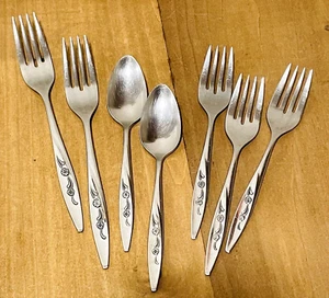 Oneida MAYWOOD Acero Inoxidable American Lote 7 Cucharaditas Cena Ensalada Tenedor Repuesto - Imagen 1 de 10