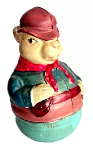 VINTAGE ROLY POLY " THE DUDE" RABBIT CELLULOID RATTLE EASTER JAPAN 4.75"T - Picture 1 of 8