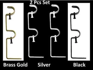 Soportes de pared/poste de doble cortina de metal de alta resistencia y soporte de varilla de fijación - Imagen 1 de 2
