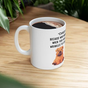 Chinese Shar-Pei on White Ceramic Mug Cup, Dog Lover Gift for Coffee & Tea Fans - Picture 1 of 7