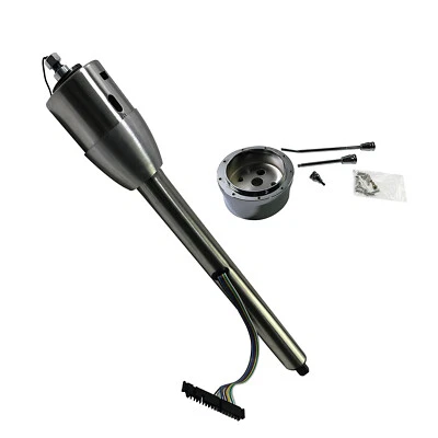 Stainless Steel 28" Tilt Manual Raw Steering Column w/ Wheel Adapter Universal - Image 1 of 4