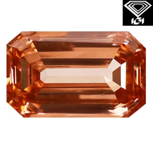IGI Certified Fancy Brownish Pink CVD Diamond 1.17 ct Emerald Cut (8 x 5 mm) VS1 - Picture 1 of 3