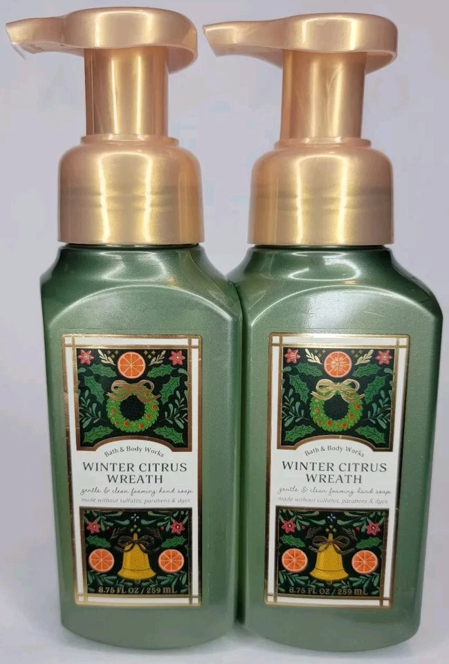 2 BATH & BODY WORKS WINTER CITRUS WREATH GENTLE & CLEAN FOAMING HAND SOAP 8.75.. - Image 1 of 4