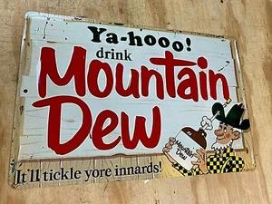 Drink Mountain Dew Yahooo It'll Tickle Yore Innards Aluminum Metal Sign 12"x18" - Picture 1 of 1
