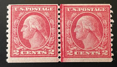 US Stamps; Scott #454  GENUINE COIL JOINT LP 2c Type II OG NH W/PSE Cert.$850 VF - Image 1 of 4