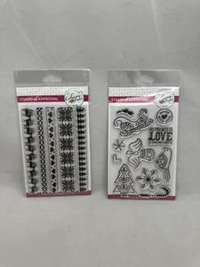 Estampillas de Navidad de Catherine Pooler aprobación acogedoras fronteras galletas vacaciones en casa - Imagen 1 de 5