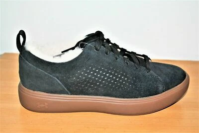 Under Armour Women's Black Faux Fur Suede Leather Fashion Sneakers - Size 6.5 - Image 1 of 4