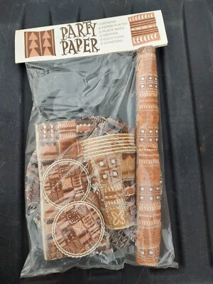 Kit de papel de fiesta vintage paquete de suministros para 6 en paquete original NOS Luau  Foto 1 de 3