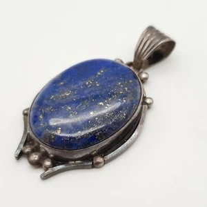 Hübscher 925 Silber Anhänger mit Blauem Stein - (T4) - Picture 1 of 17