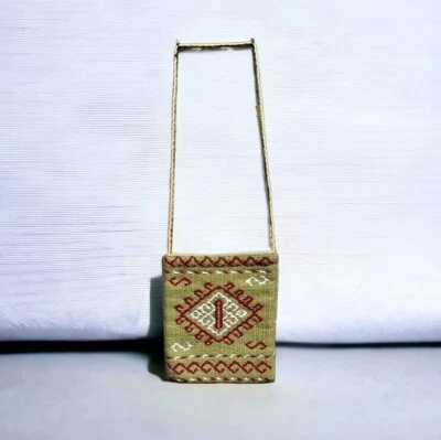 🌻Bolso Bandolera Hecho a Mano Oliva Bohemio Suroeste Azteca Occidental Yute. Foto 1 de 4