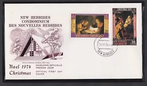 NEW HEBRIDES (BR) 1974 FDC CHRISTMAS ART NATIVITY GERARD VAN HONTHORST + CACHET - Picture 1 of 1