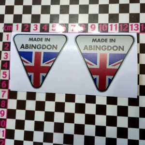 2 x Small Made in Abingdon Silver Stickers - MGB Midget MGA Magnette MGC GT TD - Picture 1 of 1