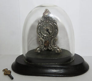 Barocker Miniatur-Vorderzappler, Wien um 1840/50, Uhrenschild Silber, Rocaillen