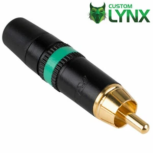 Rean Neutrik NYS373-5 Male RCA Phono Connector. Audio Video HIFI Subwoofer Green - Picture 1 of 4