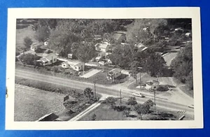 Foto postal campamento cabañas tropicales y remolque parque Palmetto Florida BW - Imagen 1 de 2