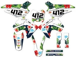 2013-2018 CRF 125 TROPIC White Senge Graphics Kit Compatible with Honda - Picture 1 of 10
