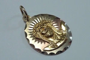  14K Multi Tone Gold "Head of Christ"  Pendant - Picture 1 of 4