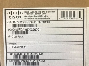 New Cisco STACK-T2-3M Stacking Cable. 1 -Year Warranty, 3 Available - Picture 1 of 2