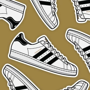 Adidas Superstar Retro Sneaker Sticker | Adidas Hip-Hop Vinyl Sticker - Picture 1 of 4